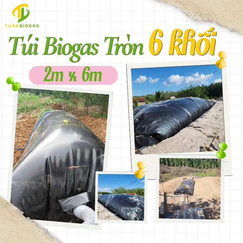 Túi Biogas Tròn 6 Khối I Tuấn Biogas